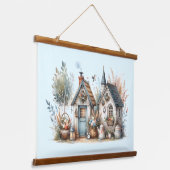 Whimsical Cottage Garden Hangend Wandkleed (Gebogen)