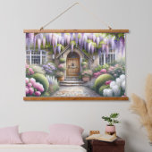 Whimsical Cottage Garden Pathway Hangend Wandkleed (Slaapkamer)