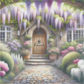Whimsical Cottage Garden Pathway Sticker (Voorkant)
