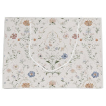 Whimsical Cottagecore Beige Waterverf Bloemmotief