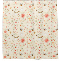 Whimsical Cottagecore Douchegordijn - Natuur