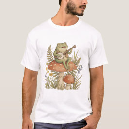 Whimsical Cottagecore Frog Playing Banjo T-shirt