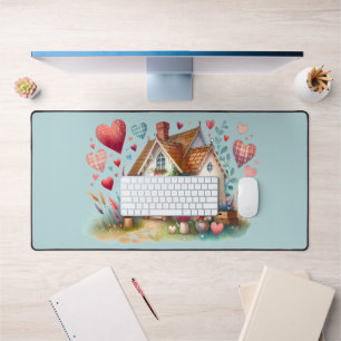 Whimsical Cottagecore Heart House Art