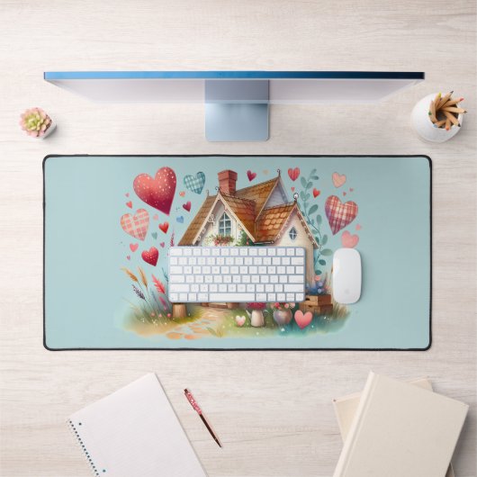 Whimsical Cottagecore Heart House Art (Bureau 1)