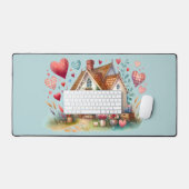 Whimsical Cottagecore Heart House Art (Clavier et souris)