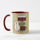 Whimsical Country Feestelijke Sneeuwman Cookie met Mok (Links)