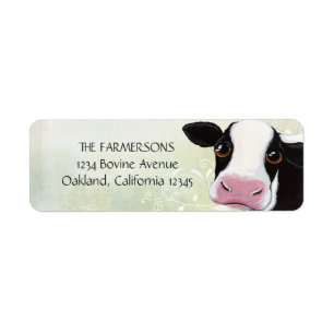 Whimsical Cow Return Address Labels