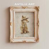 Whimsical Coyote in Pet Rustiek Dier Poster