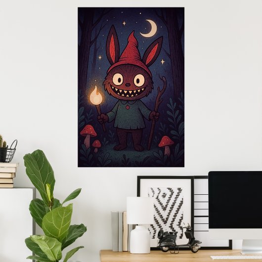 Whimsical Creature Lahuhu - Fantasy Art Poster (Thuiskantoor)