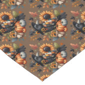 Whimsical Crow met pompoenen en zonnebloemen Korte Tafelloper (Hoek)