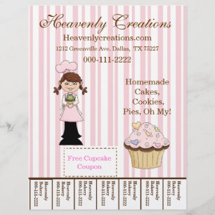 Whimsical Cupcake Bakery Flyer met Labels
