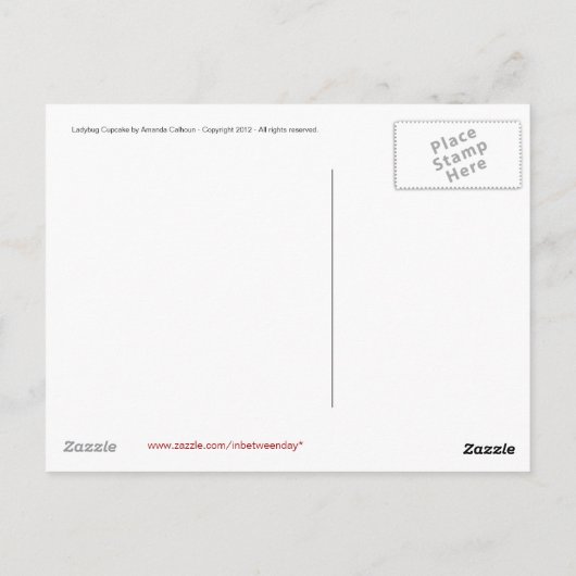 Whimsical Cupcake en Ladybug Briefkaarten (Achterkant)