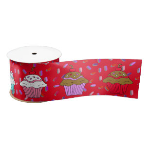 Whimsical Cupcakes en rode en paarse sprinken Lint