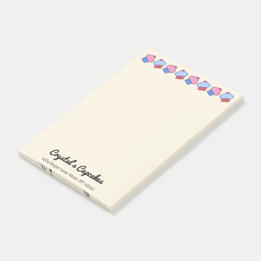 Whimsical Cupcakes gepersonaliseerd Post-it® Notes (Schuin)