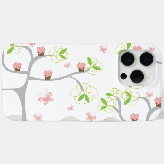 Whimsical Cupcakes Tree Butterflies Case-Mate iPhone Case (Achterkant (horizontaal))