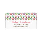 Whimsical Cupcakes Tree Butterflies Etiket (Voorkant)