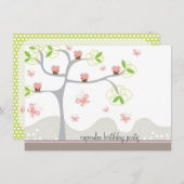 Whimsical Cupcakes Tree Butterflies Kaart (Voorkant / Achterkant)