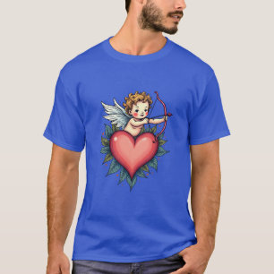 Whimsical Cupid Heart – Tattoo Design T-shirt
