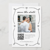 Whimsical Cupid | Romantic Photo and QR Code Save The Date (Achterkant)