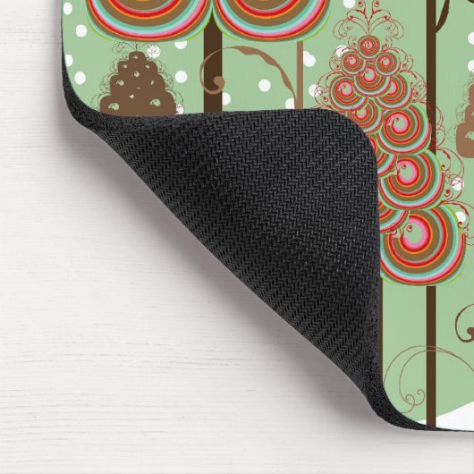 Whimsical Curly Christmas Trees Winter Wonderland Muismat (Hoek)