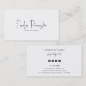 Whimsical custom black typografie op wit visitekaartje (Voorkant / Achterkant)