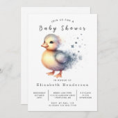 Whimsical Custom Duck Baby shower Kaart (Voorkant / Achterkant)