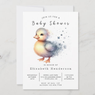 Whimsical Custom Duck Baby shower Kaart