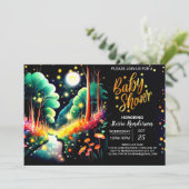 Whimsical Custom Fireflies Baby shower Kaart (Staand voorkant)