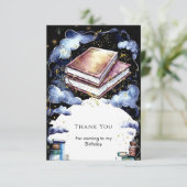 Whimsical Custom Magic Storybook Verjaardag Bedankkaart (Staand voorkant)