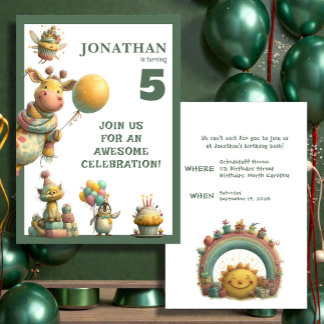 Whimsical Custom Personalized Birthday Invitation