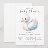 Whimsical Custom Swan Baby shower Kaart (Voorkant / Achterkant)