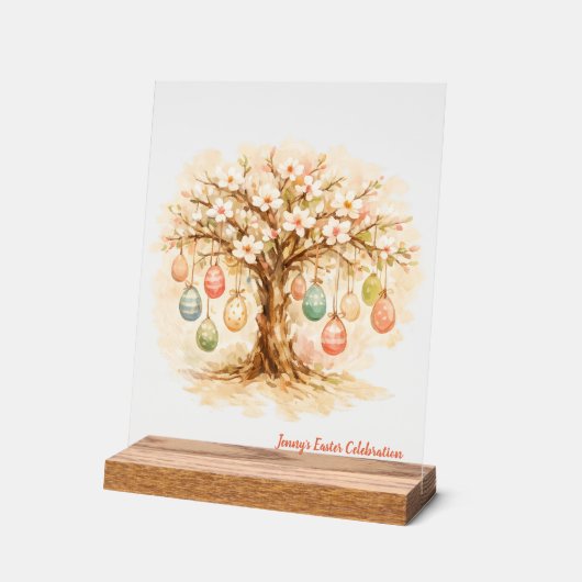 Whimsical Customizable Blooming Tree with Eggs (Angle)