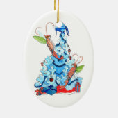 Whimsical Cute Alaska Wildlife kerstversiering Keramisch Ornament (Achterkant)