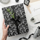Whimsical Cute Black White Bows Pattern Girly Gift Cadeaupapier