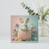 Whimsical Cute Bunny Easter Feestdagenkaart (Staand voorkant)