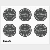 Whimsical Cute Chalkboard Canning Kitchen Ronde Sticker (Vel)