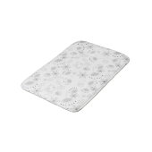 Whimsical Cute Floral and Bird Pattern on White Badmat (Gekanteld)