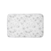 Whimsical Cute Floral and Bird Pattern on White Badmat (Voorkant)