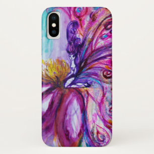 WHIMSICAL CUTE FLOWER FAIRY IN PINK, GOLD SPARKLES iPhone X HOESJE