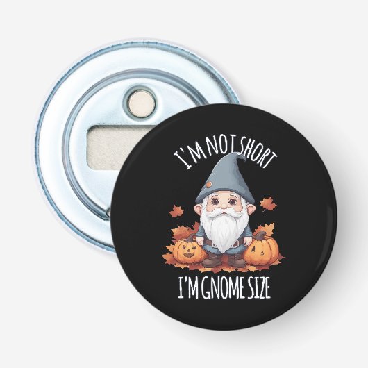 Whimsical Cute Kabouter in Herfst Button Flesopener (Voorkant)