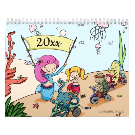 Whimsical Cute Mermaid ThBeschacht Kalender (Hoes)