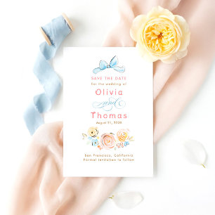 Whimsical Cute Pastel Bloemen Boog Save the Date