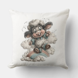 Whimsical Cute Sheep Kussen