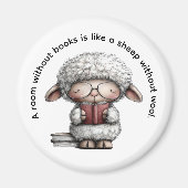 Whimsical Cute Sheep Reading a Book Magneet (Voorkant)