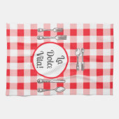 Whimsical Cutlery Dolce Vita Red Check Theedoek (Horizontaal)