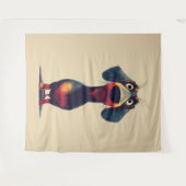 Whimsical Dachshund Character Illustration Wandkleed (Voorkant (horizontaal))