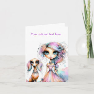 Whimsical Dachshund N'Importe Quelle Carte D'Occas