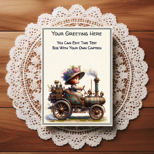 Whimsical Dagelijkse Gevoel Steampunk Kunst Briefkaart