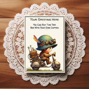 Whimsical Dagelijkse Gevoel Steampunk Kunst Briefkaart