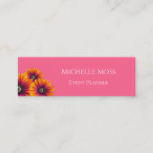 Whimsical Daisies Bohemian Pink Event Planner Mini Visitekaartje (Voorkant)